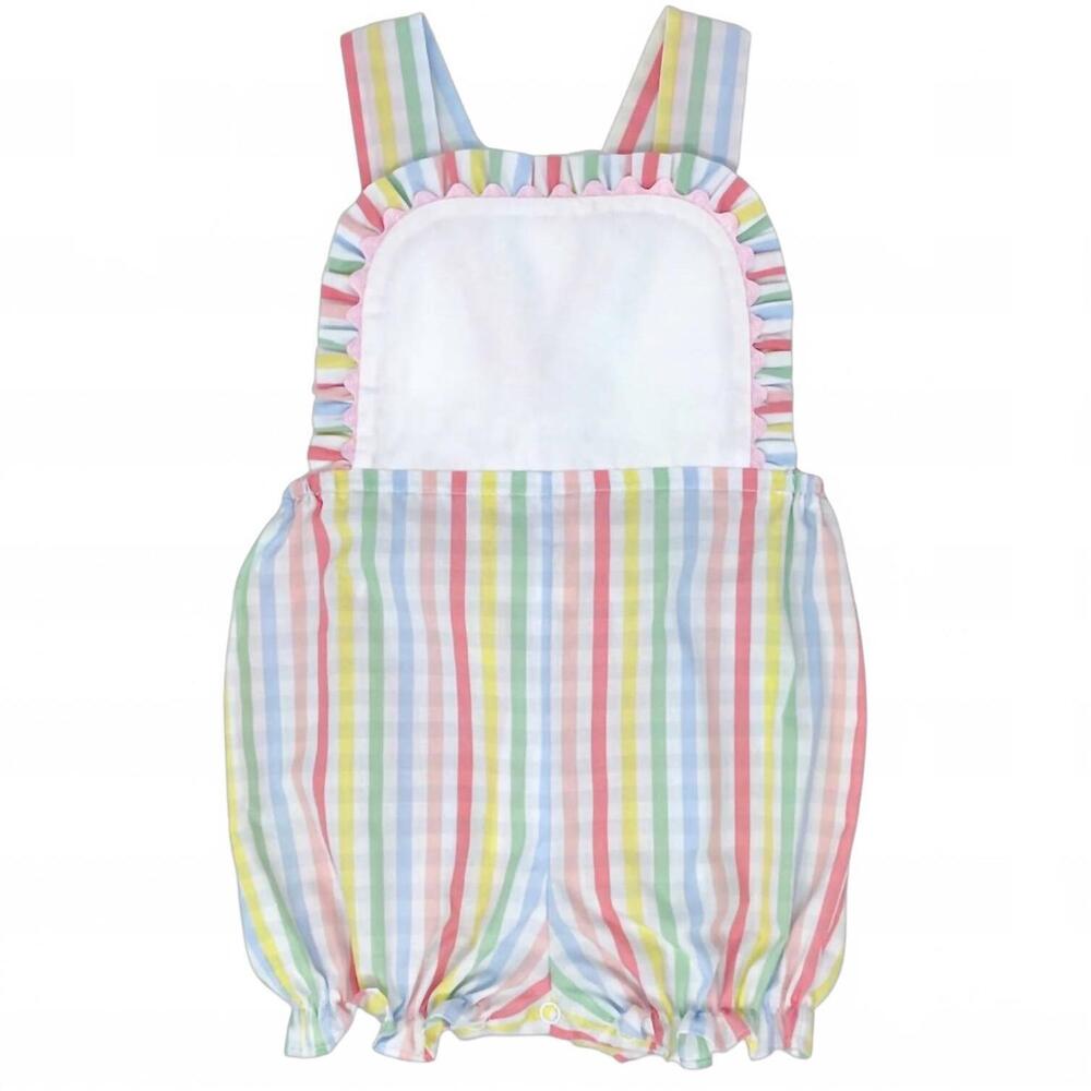 NEW LULLABY SET girls margaux bubble onesies in rainbow stripe